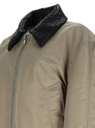 Bottega Veneta Women's Satin Jacket with Collar Woven Grey