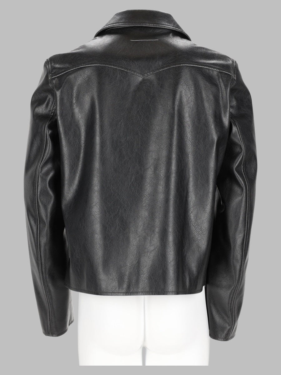 MM6 Maison Margiela Men's Giacca in Similpelle Black