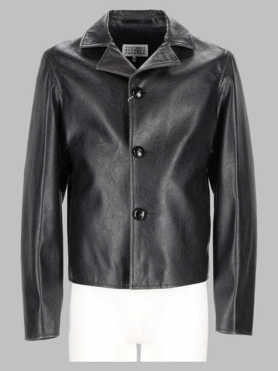 MM6 Maison Margiela Men's Giacca in Similpelle Black