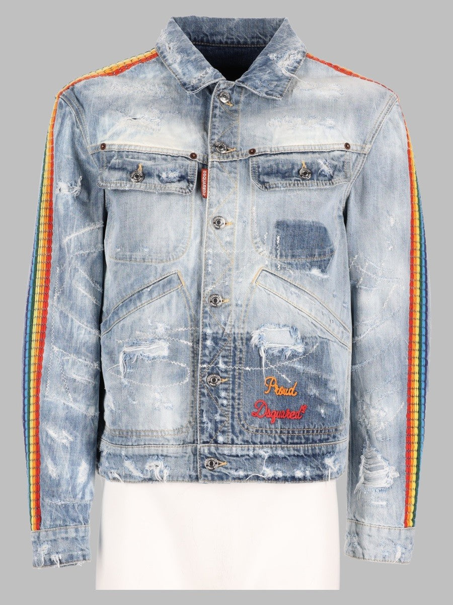 Dsquared2 Men's Giacca LA Con Lavaggio Be Proud Blue
