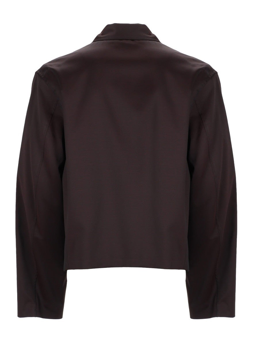 Our Legacy Men's Giacca Mini Con Zip Brown