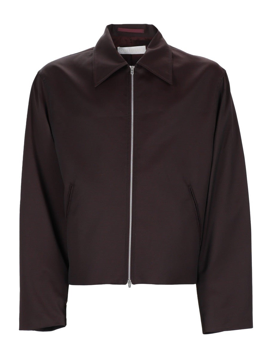 Our Legacy Men's Giacca Mini Con Zip Brown