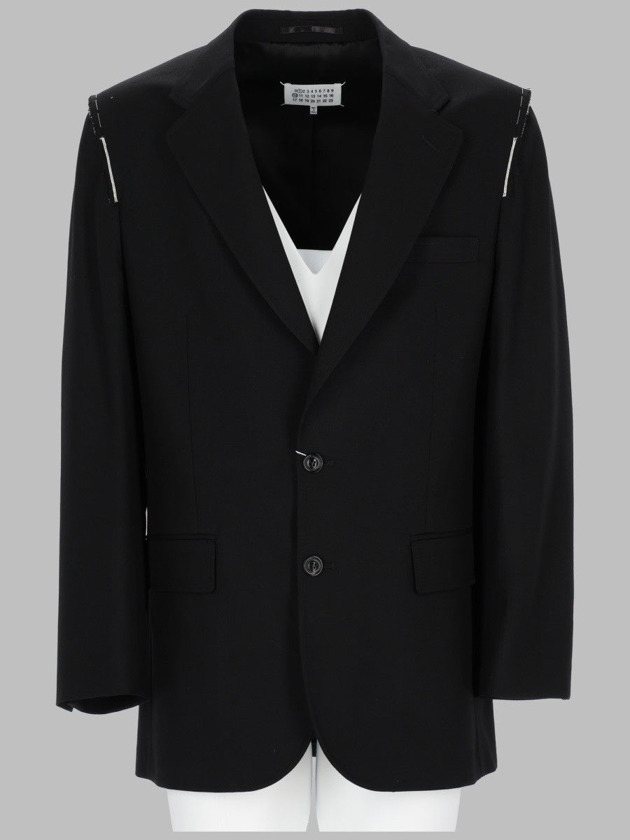 Maison Margiela Men's Giacca Monopetto in Lana Black