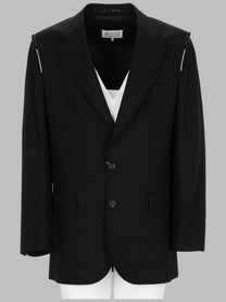 Maison Margiela Men's Giacca Monopetto in Lana Black