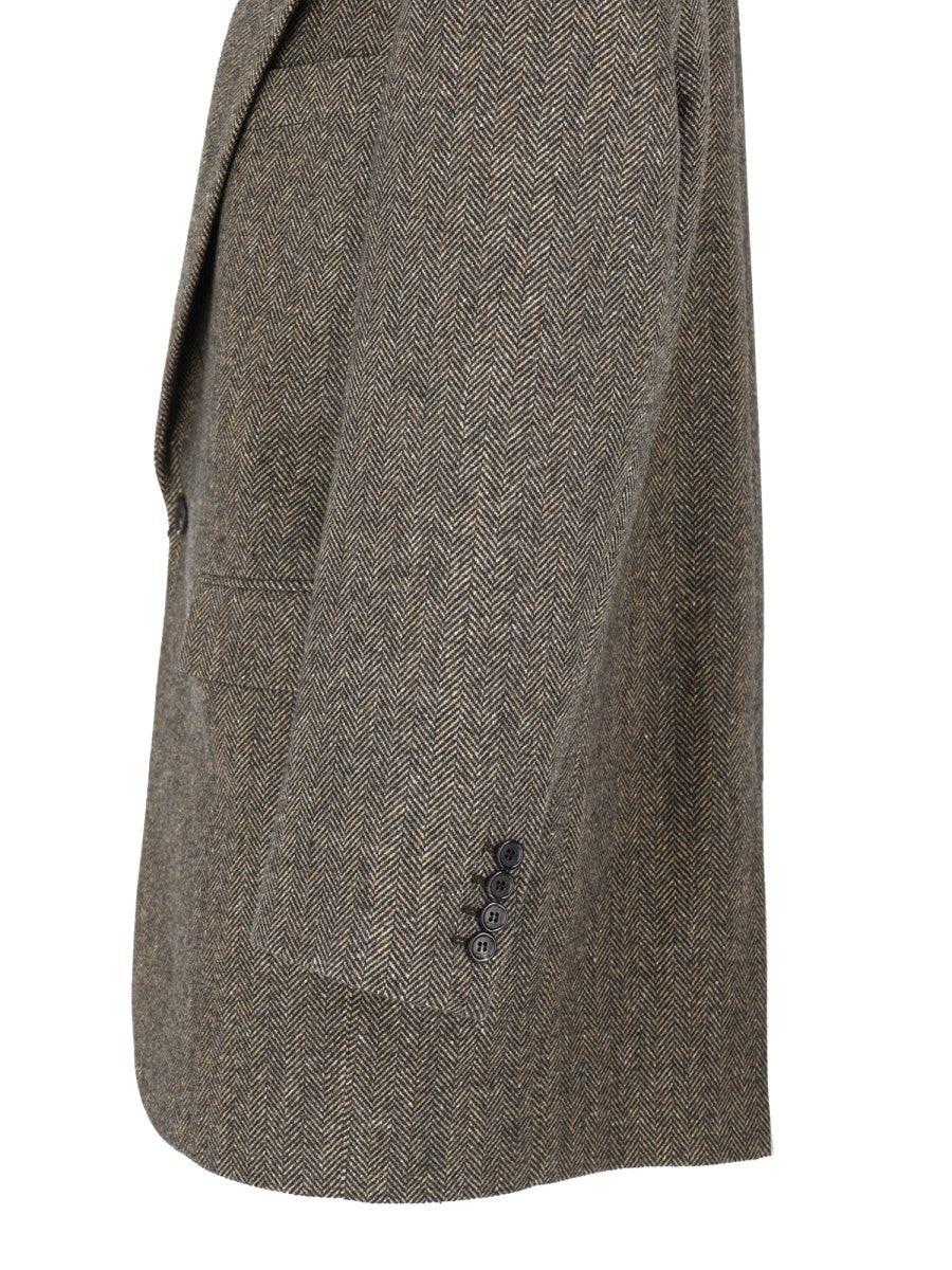 Saint Laurent Women's Wool Single-Breasted Jacket Grey