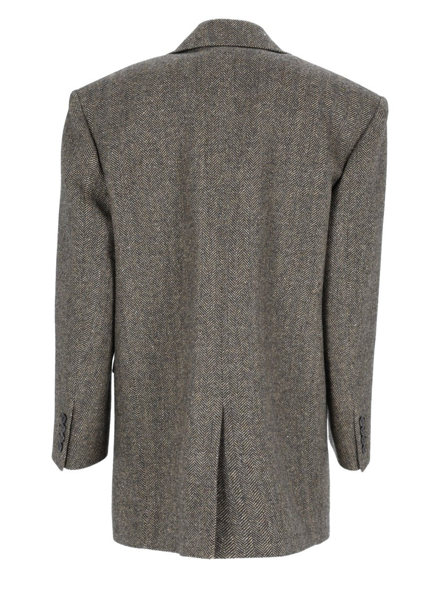 Saint Laurent Women's Wool Single-Breasted Jacket Grey
