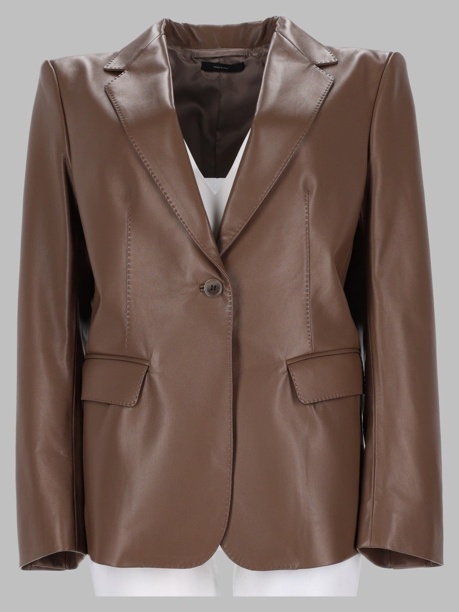 Tom Ford Women's Giacca Monopetto in Pelle Brown