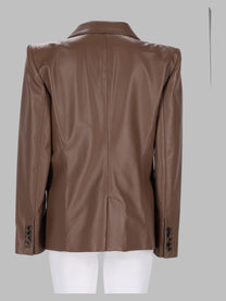 Tom Ford Women's Giacca Monopetto in Pelle Brown