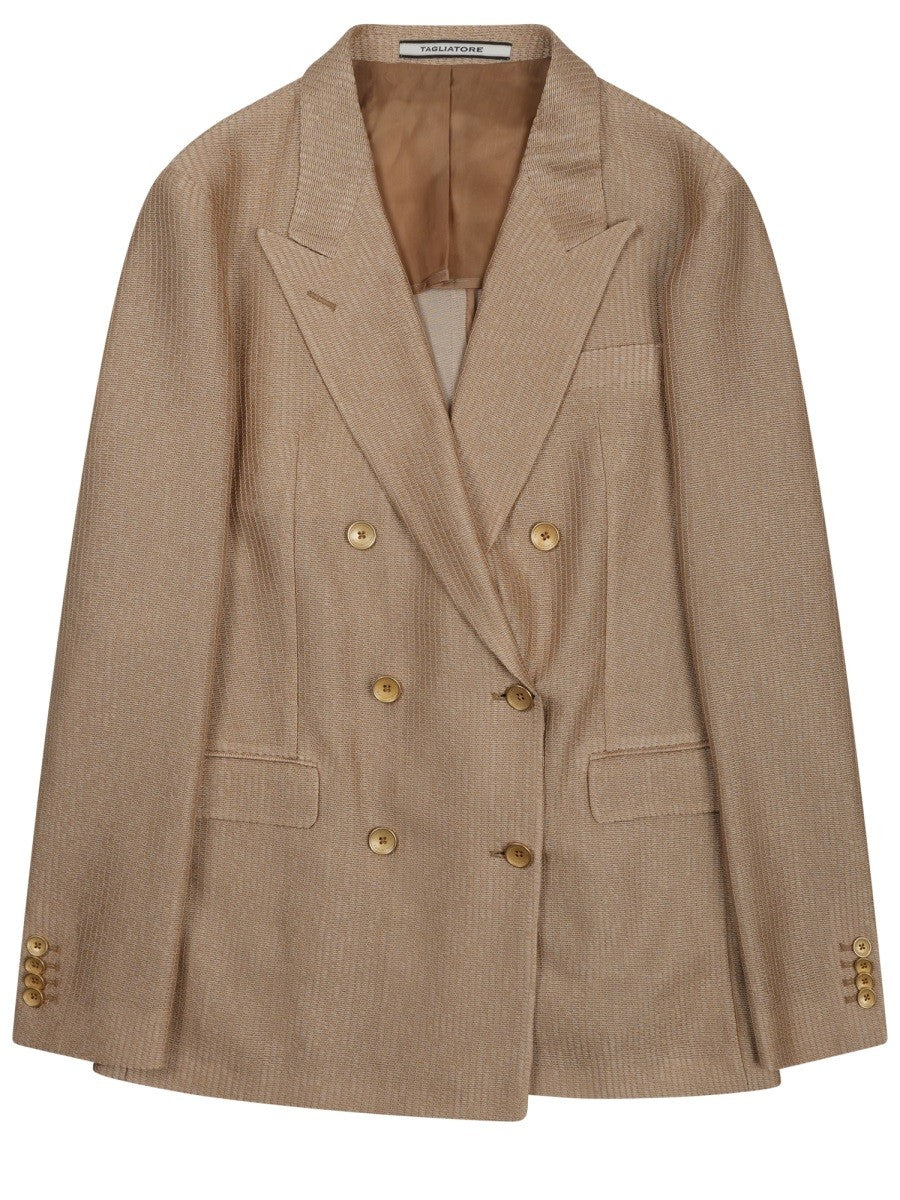 Tagliatore Women's Parigi Double-Breasted Jacket Beige