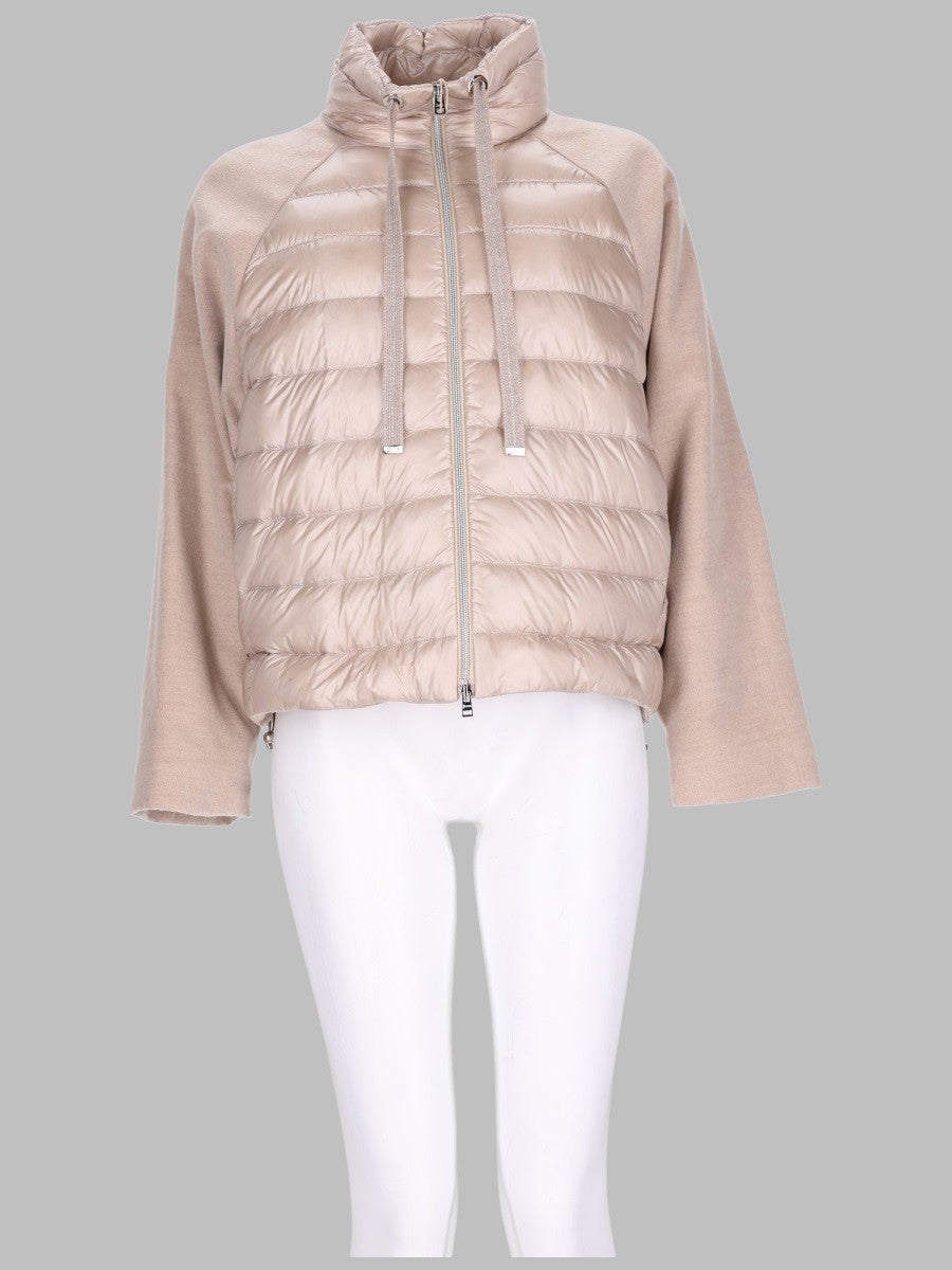 Herno Women's Giacca Resort in Flanella Nylon Beige