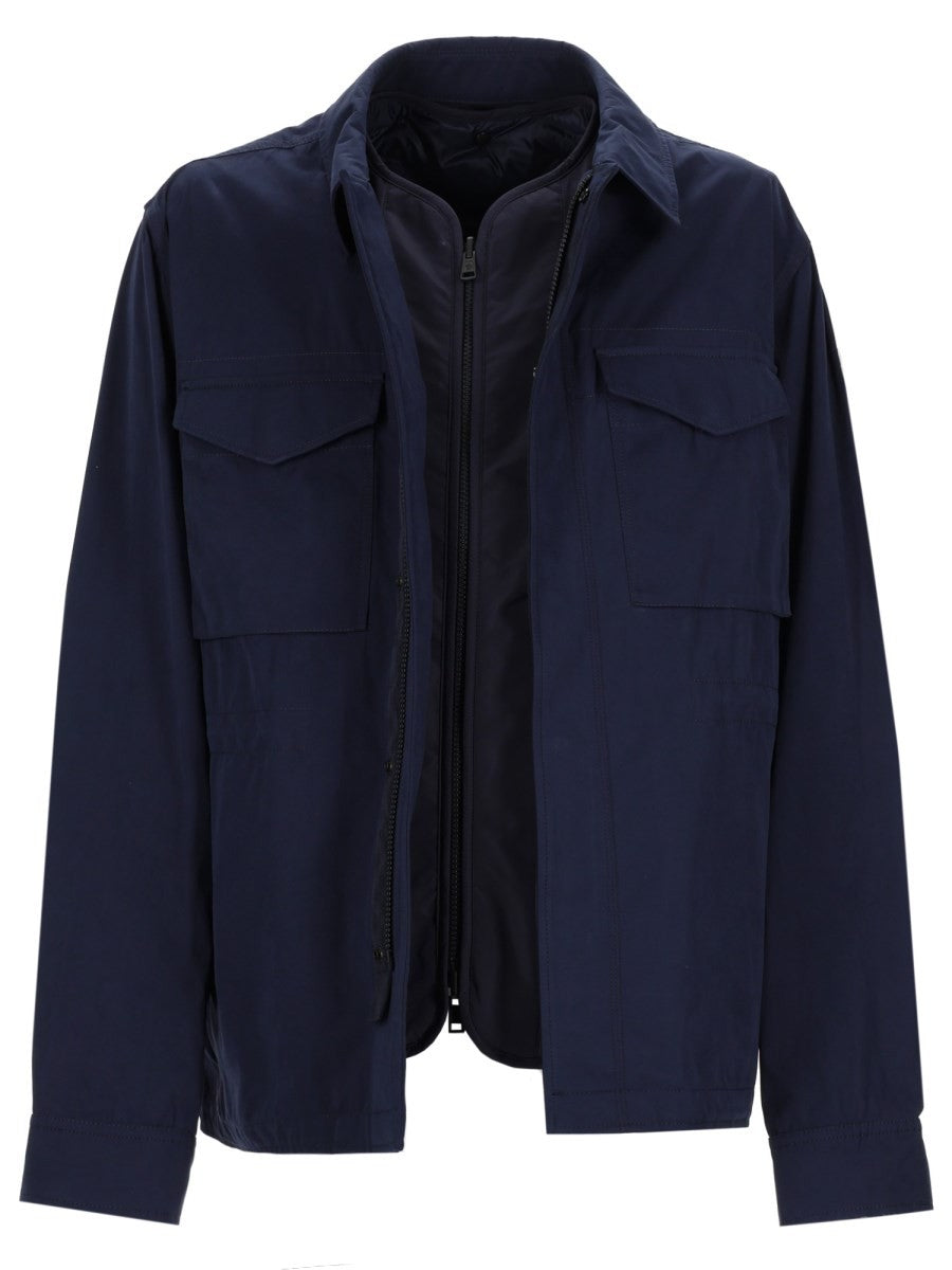 Moncler Men's Giacca Roquille Con Gilet Removibile Blue