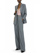 Chloé Women's Gabardine Tailored Double-Breasted Jacket Grey