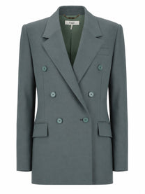 Chloé Women's Giacca Sartoriale Doppiopetto in Gabardine Grey
