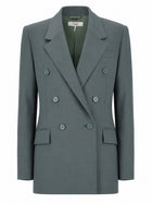 Chloé Women's Gabardine Tailored Double-Breasted Jacket Grey
