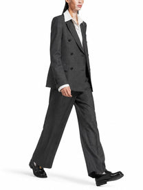 Balenciaga Women's Tailored Double-Breasted Jacket Grey, view 2
