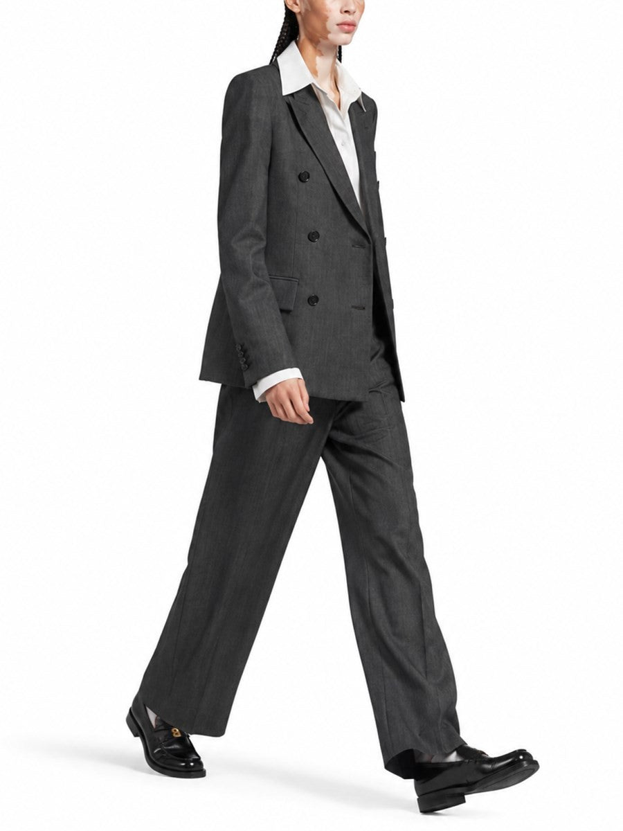 Balenciaga Women's Tailored Double-Breasted Jacket Grey, view 2
