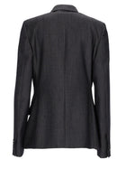 Balenciaga Women's Tailored Double-Breasted Jacket Grey, view 3