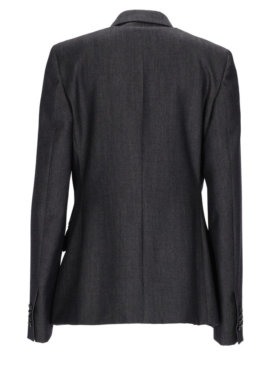 Balenciaga Women's Tailored Double-Breasted Jacket Grey, view 3