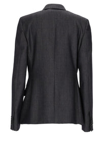 Balenciaga Women's Tailored Double-Breasted Jacket Grey, view 3