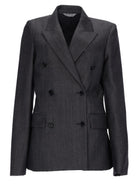 Balenciaga Women's Tailored Double-Breasted Jacket Grey