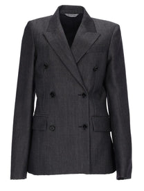 Balenciaga Women's Tailored Double-Breasted Jacket Grey