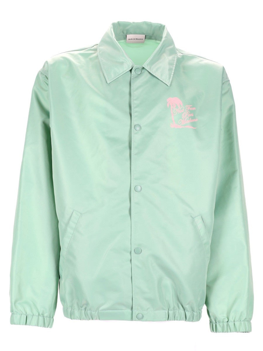 Drôle de Monsieur Men's Giacca Slogan Palmiers Green