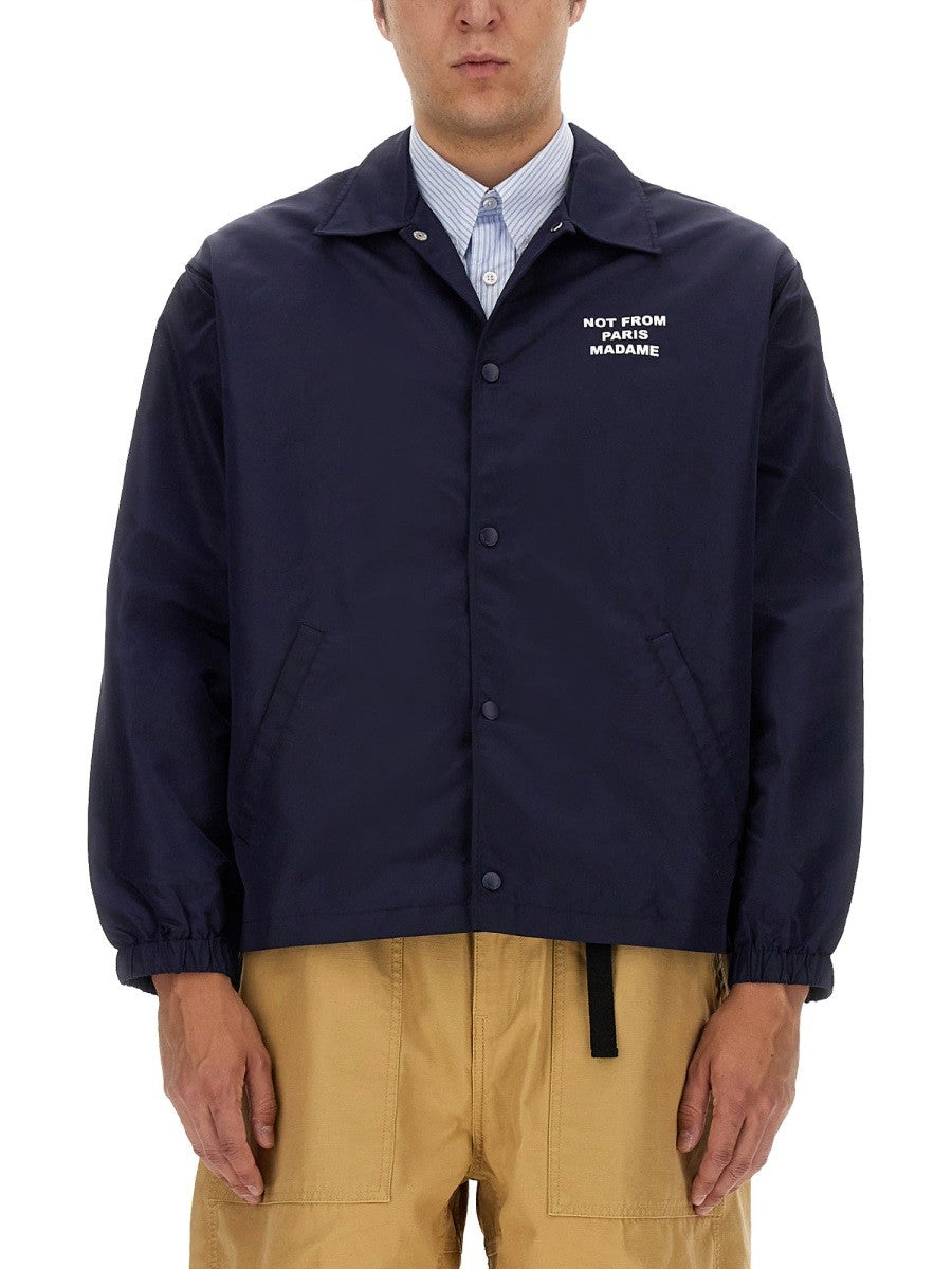 Drôle de Monsieur Men's Giacca Slogan Blue