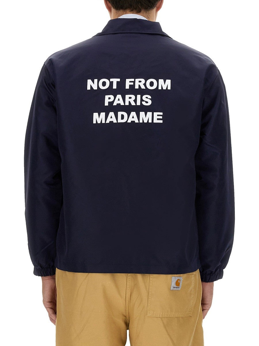 Drôle de Monsieur Men's Giacca Slogan Blue