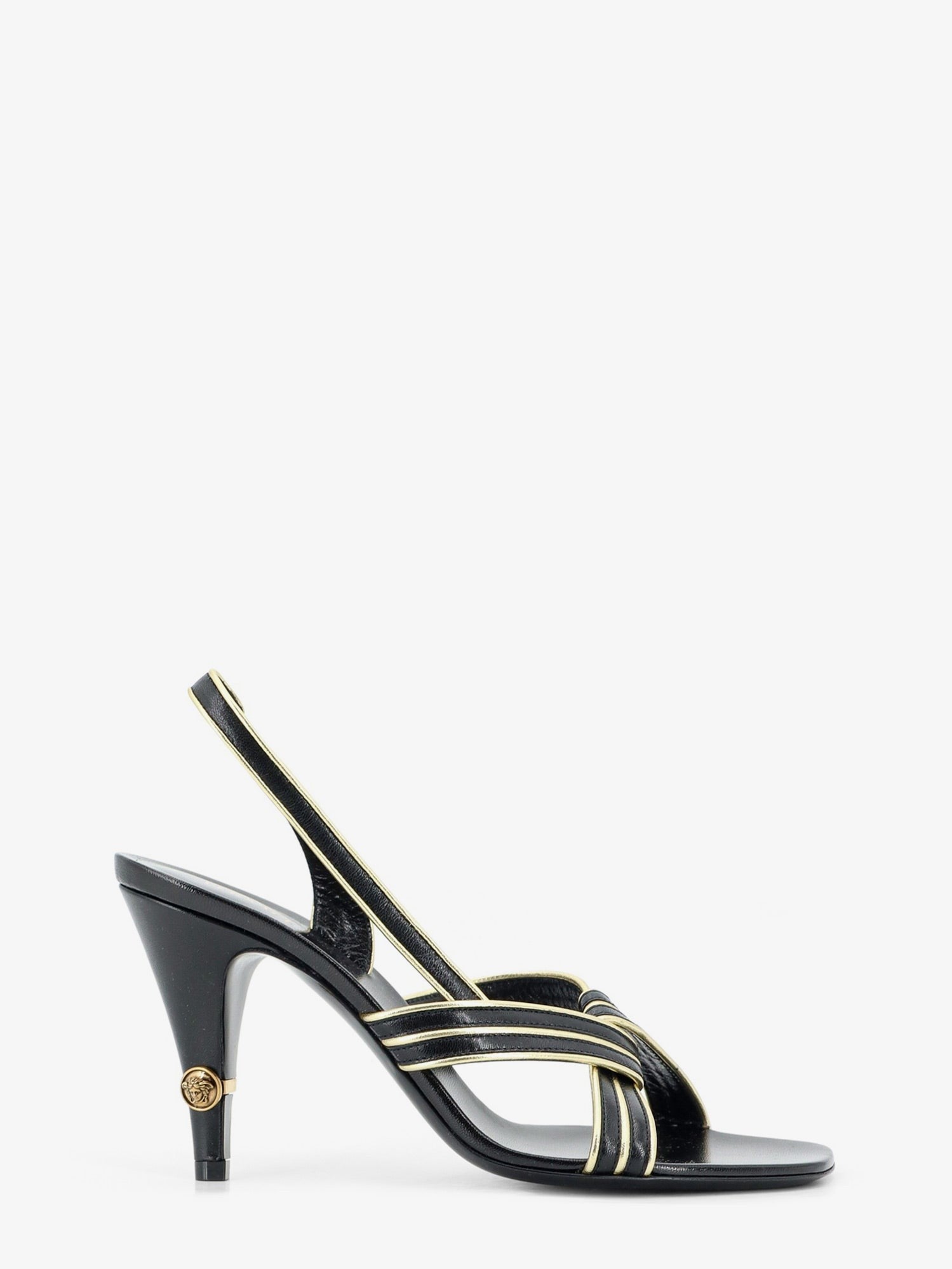 Versace Women's Gianni Leather Sandals Black