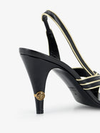 Versace Women's Gianni Leather Sandals Black, view 4