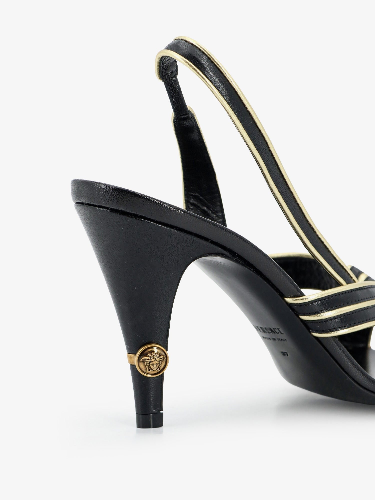 Versace Women's Gianni Leather Sandals Black