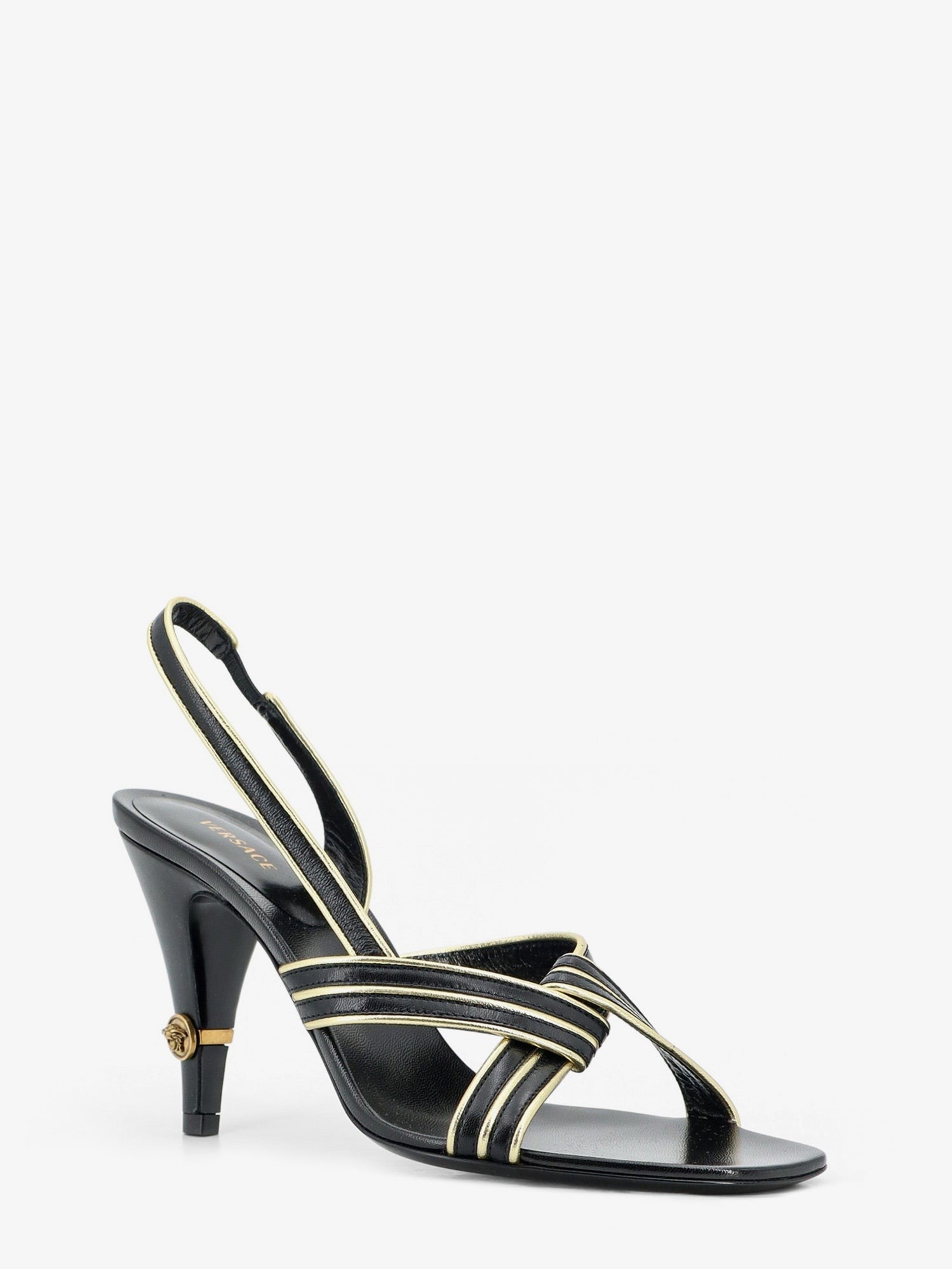 Versace Women's Gianni Leather Sandals Black