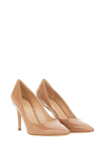 Gianvito rossi women’s decolletè beige patent leather pointed-toe high-heeled pumps