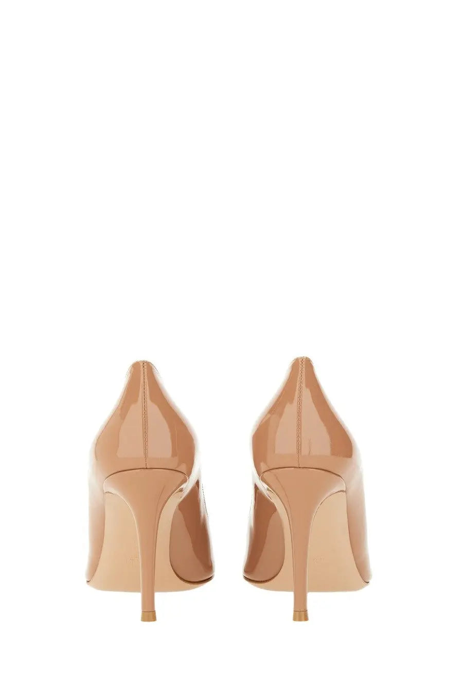 Gianvito Rossi women’s decollètè beige patent leather pointed-toe high heels with slender stiletto heel