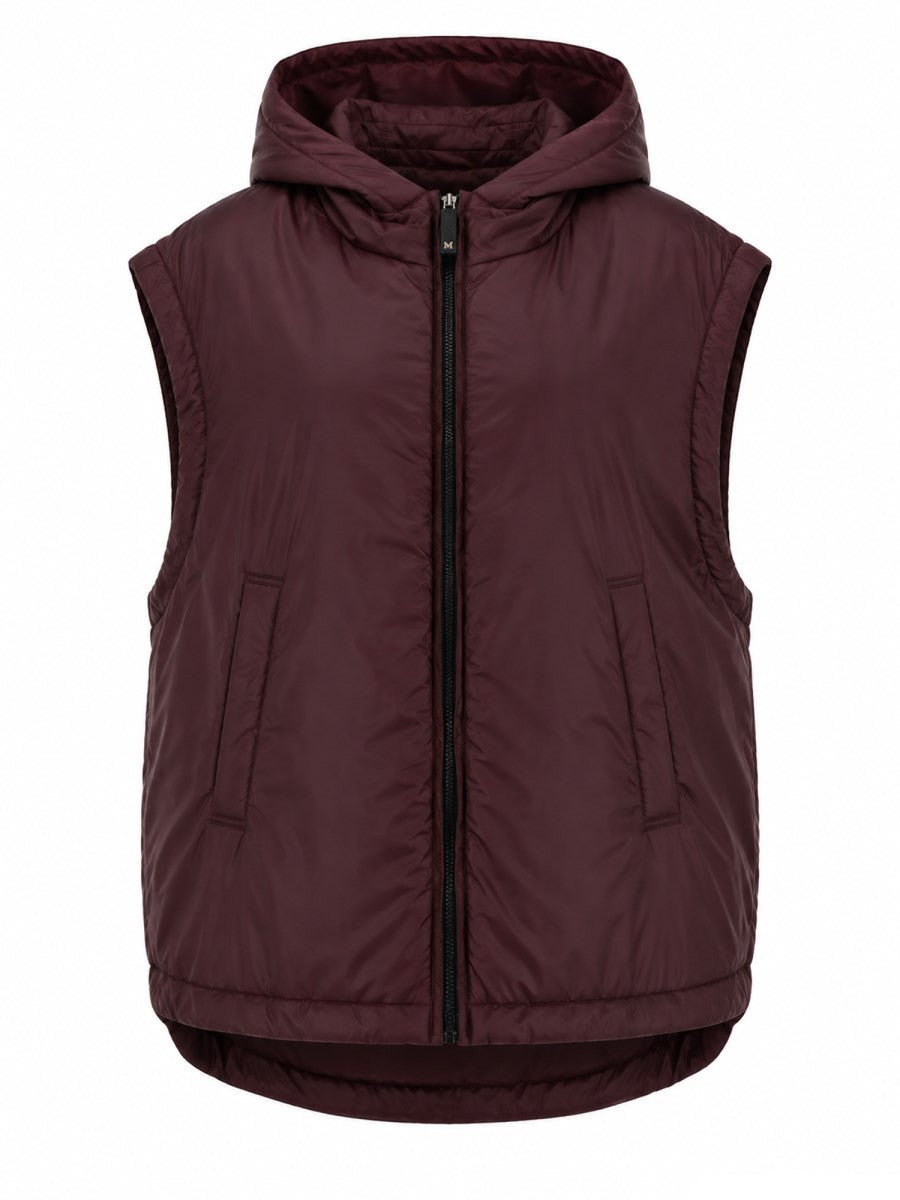 S MAX MARA Women's Hooded Gilet Padded Red