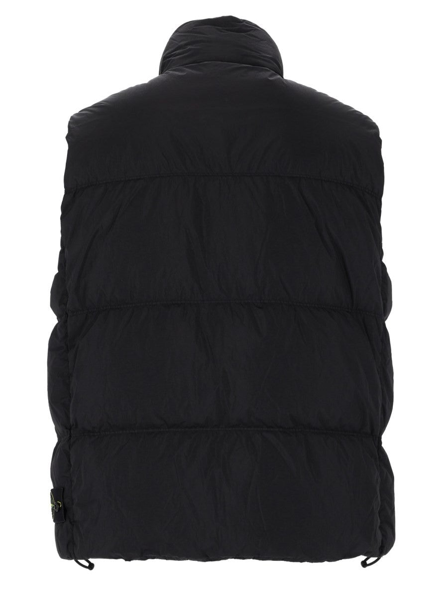 Stone Island Men's Gilet Imbottito in Piuma Resistente AL Vento Con Antigoccia Black