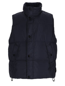 Stone Island Men's Gilet Imbottito in Piuma Resistente AL Vento Con Antigoccia Blue