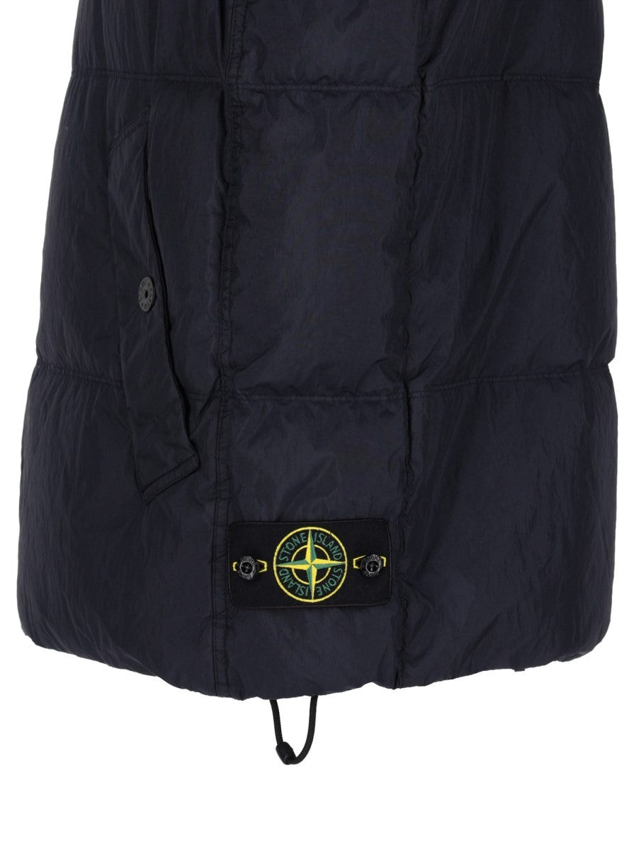 Stone Island Men's Gilet Imbottito in Piuma Resistente AL Vento Con Antigoccia Blue