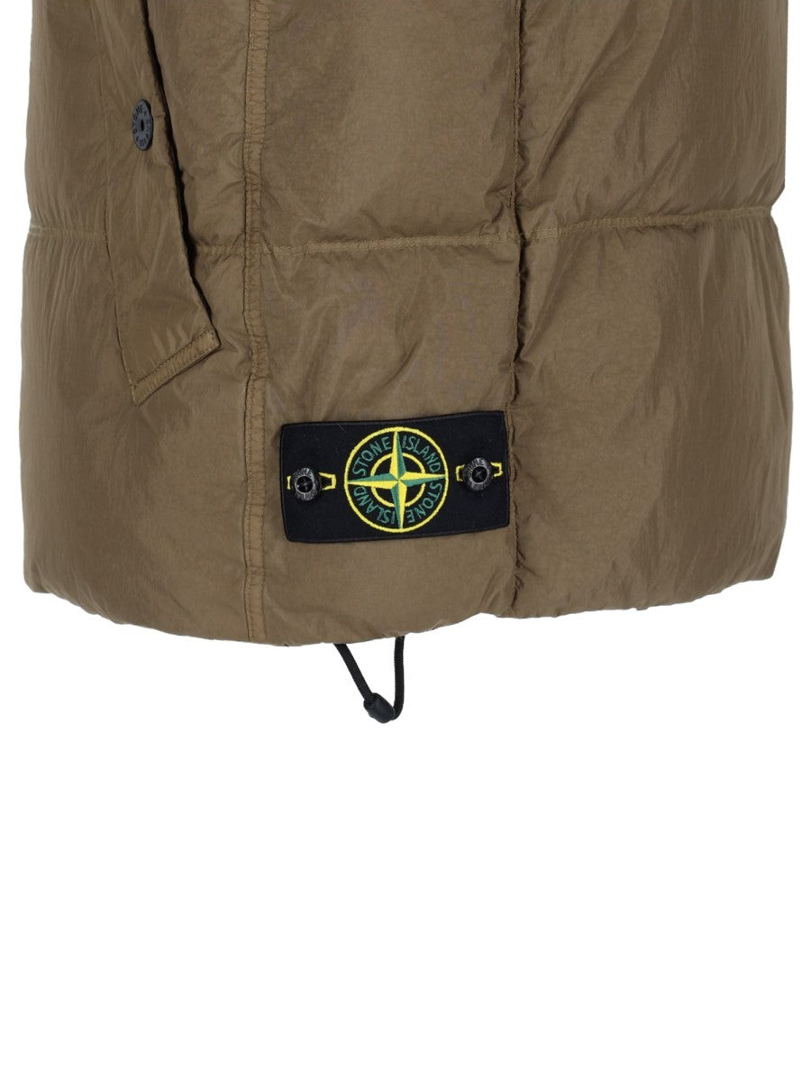 Stone Island Men's Gilet Imbottito in Piuma Resistente AL Vento Con Antigoccia Green