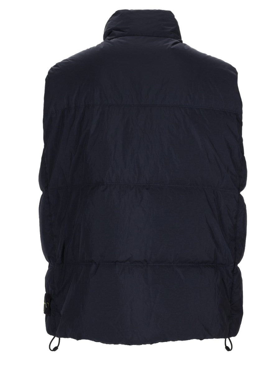 Stone Island Men's Gilet Imbottito in Piuma Resistente AL Vento Con Antigoccia Blue
