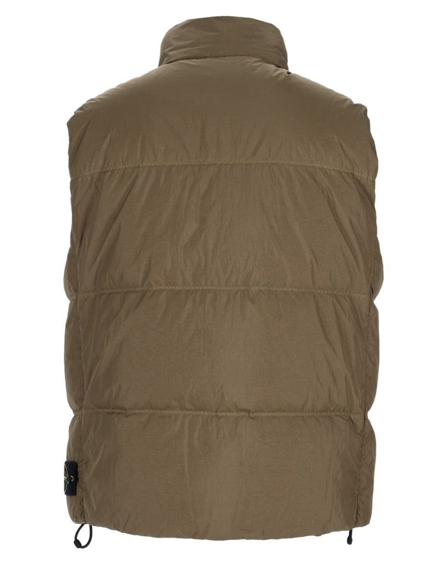 Stone Island Men's Piuma Resistente Vento Gilet Padded with Antigoccia Green, view 2