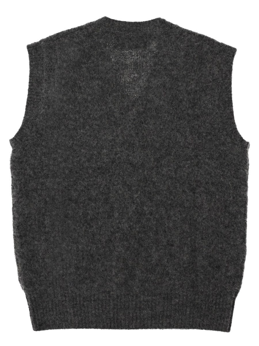 Ami Paris Men's Alpaca Gilet Grey, view 2
