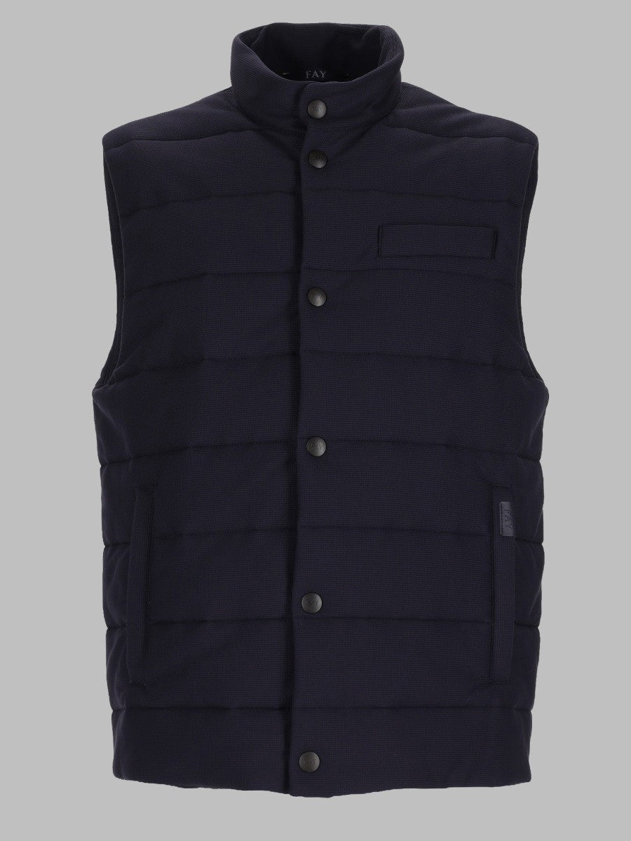 Fay Men's Gilet in Jersey Tecnico Trapuntato Blue