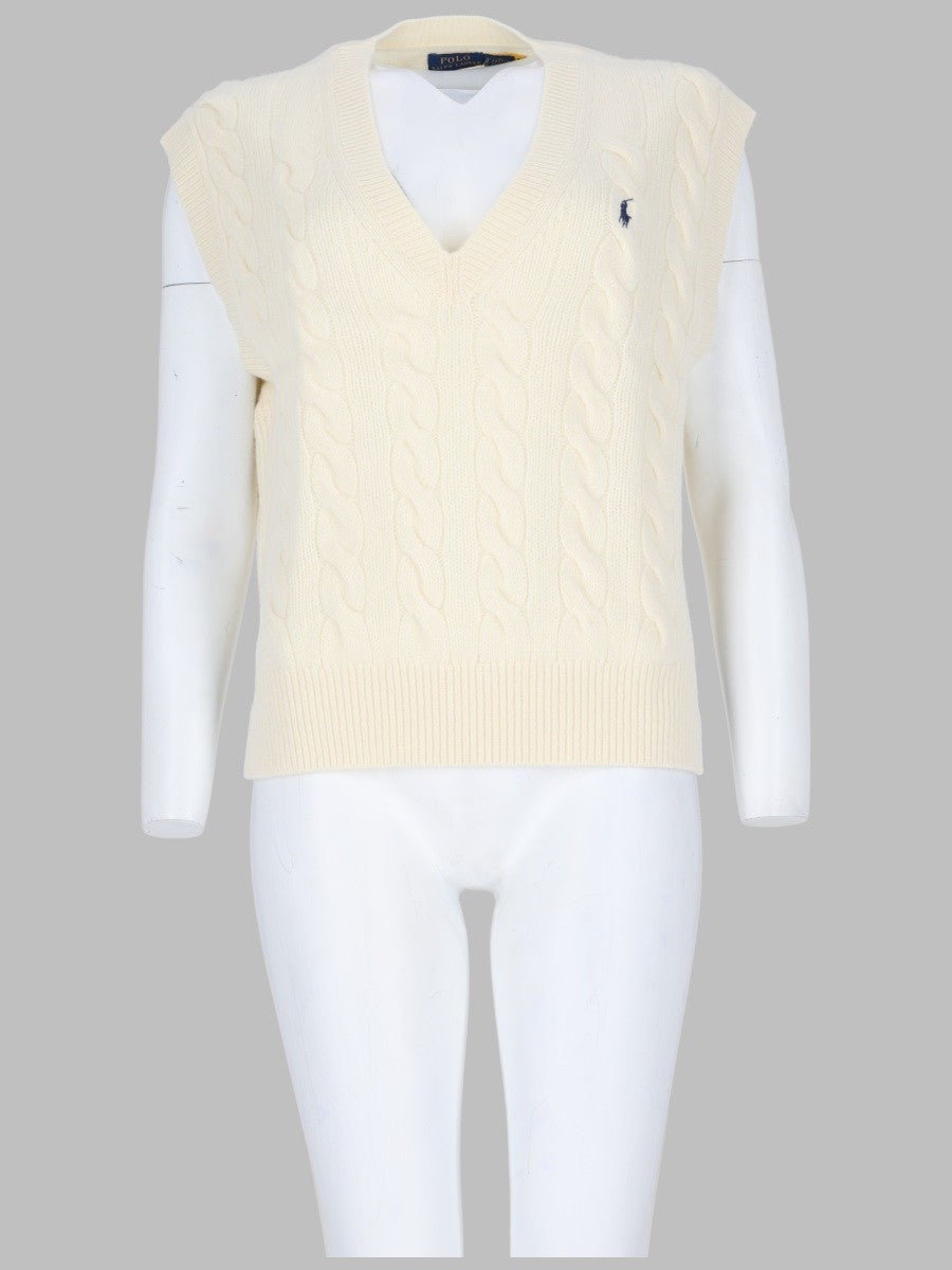 Polo Ralph Lauren Women's Gilet in Lana Cashmere White