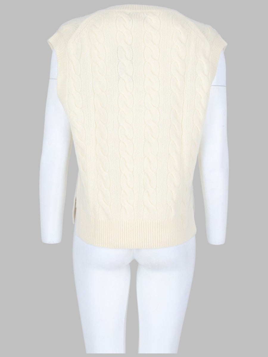 Polo Ralph Lauren Women's Gilet in Lana Cashmere White