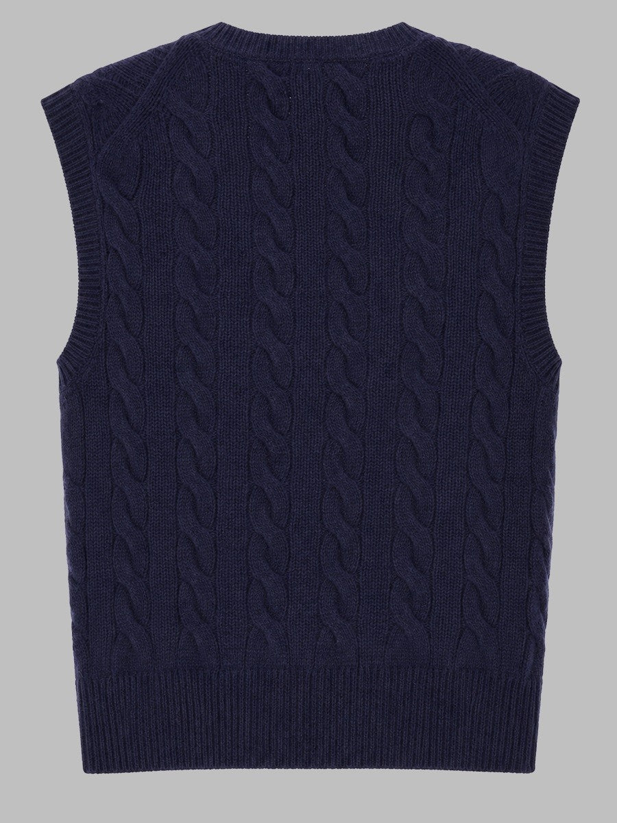 Polo Ralph Lauren Women's Gilet in Lana Cashmere Blue