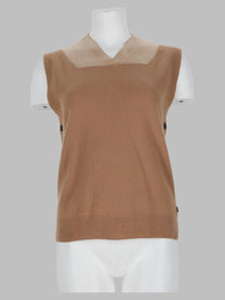 Maison Margiela Women's Gilet in Lana Vergine Brown