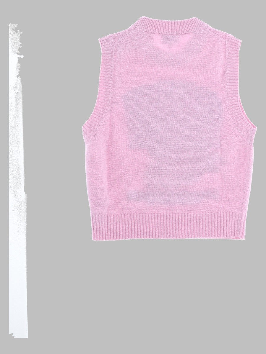 Ganni Women's Gilet in Maglia Con Blue