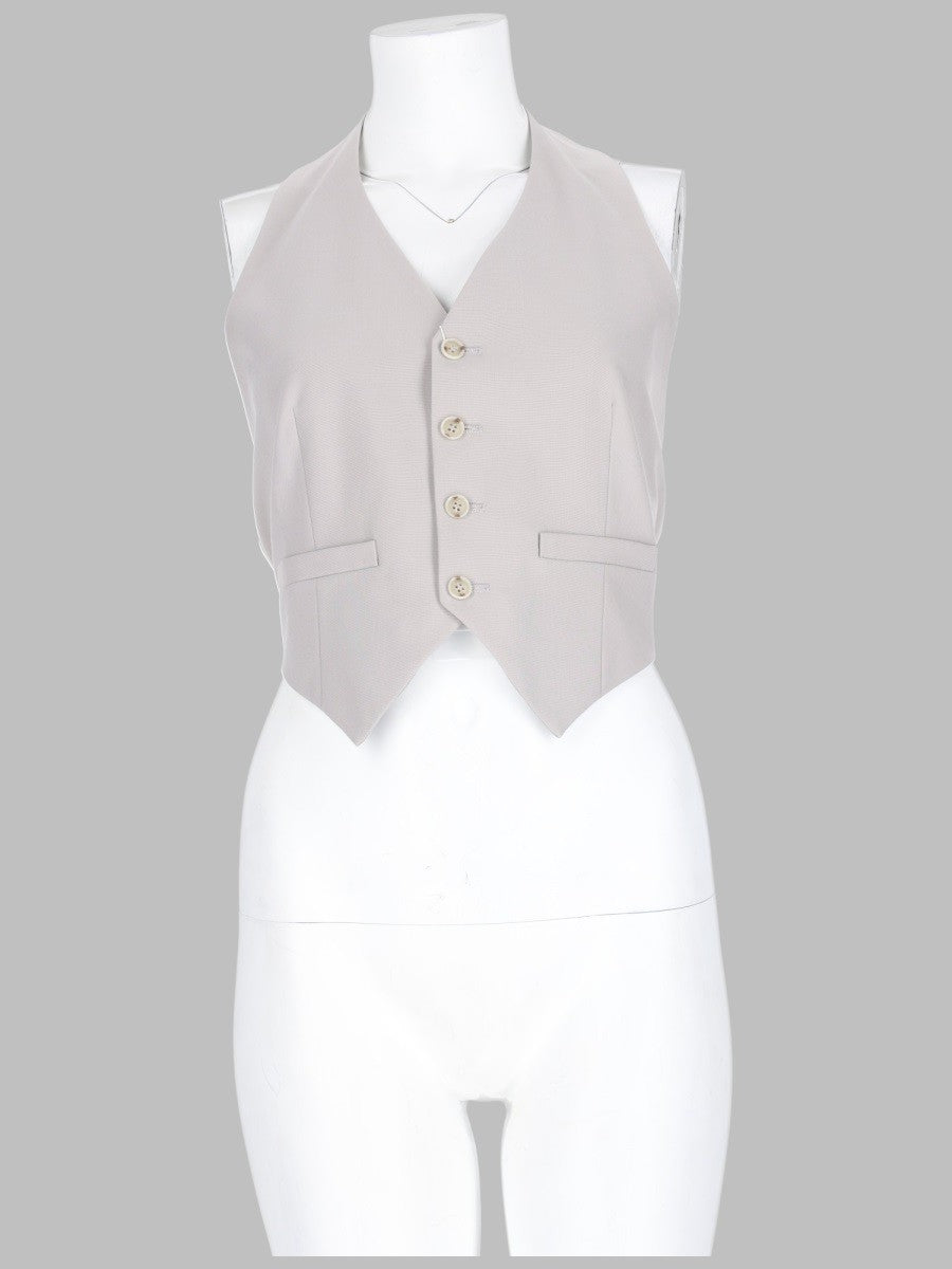 MM6 Maison Margiela Women's Gilet in Misto Lana Con Bottoni Grey