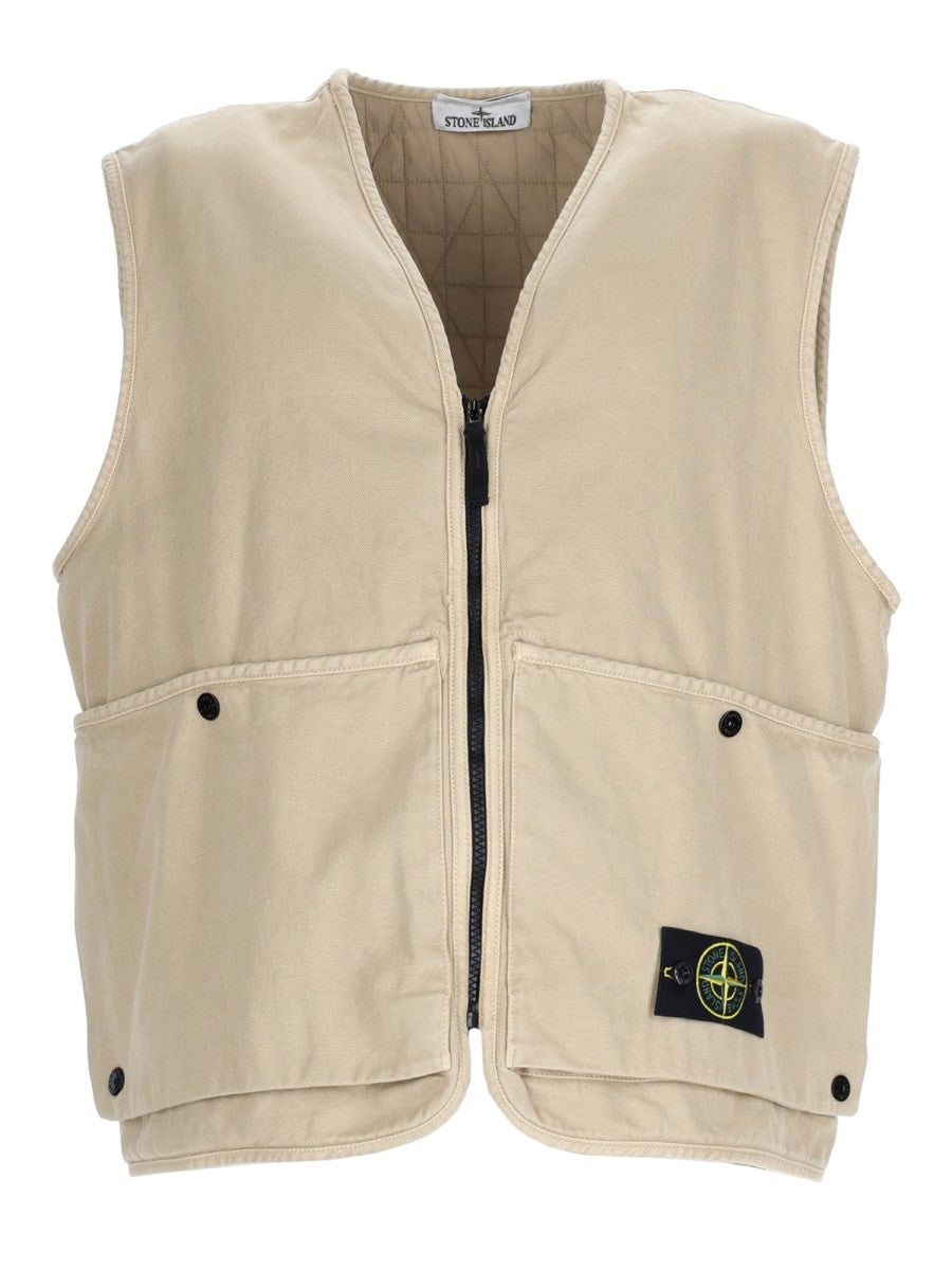 Stone Island Men's Gilet Oversize Con Patch Beige